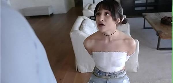  Teen babe tied and fucked by sugar daddy